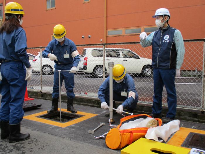 水道会館内の応急給水施設