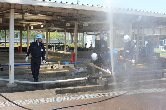 道路取り付け管止水及び補修訓練